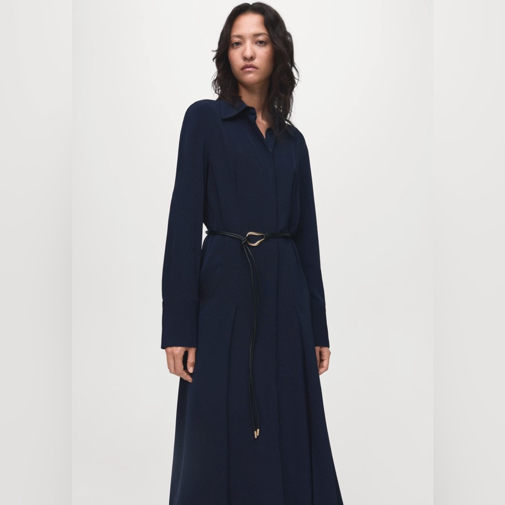 MANGO | Belt Shirt Dress | Size: Small (4)
